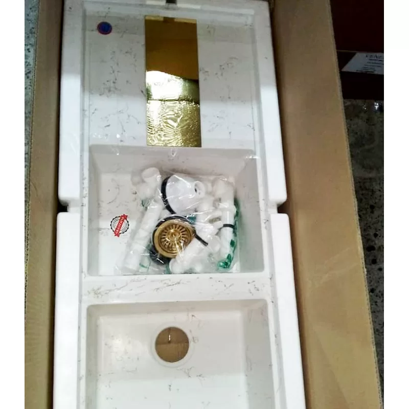 سینک-گرانیتی-کیارا-سفید-با-رگه-طلا