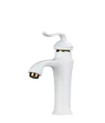 شیر روشویی شیذر مدل مینیاتور سفید طلایی