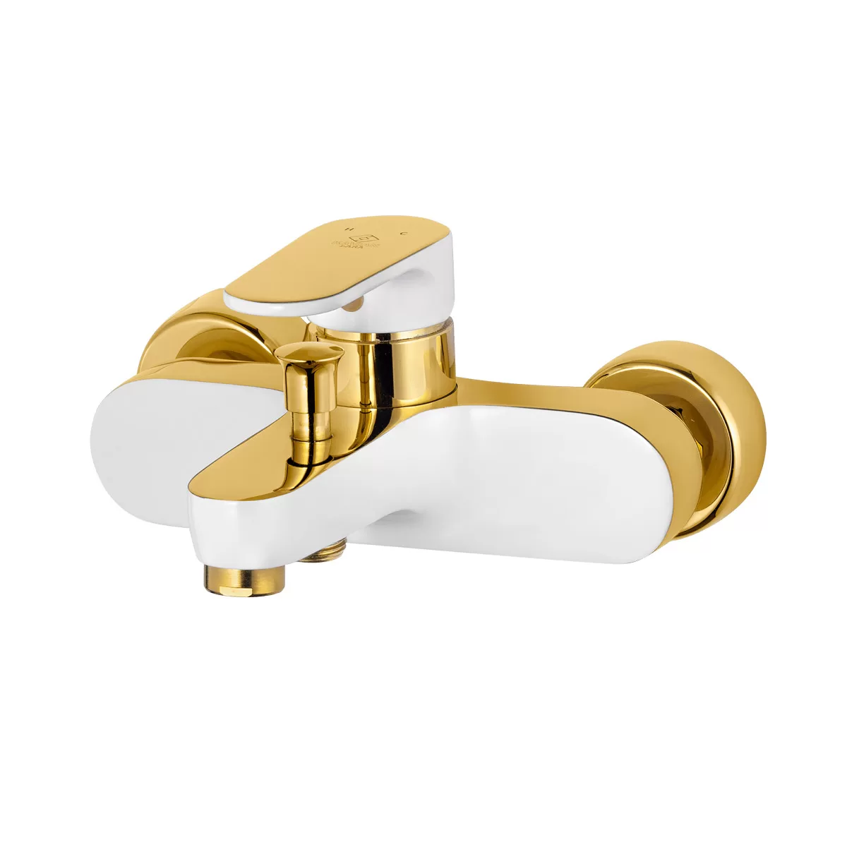 شیر حمام اهرمی کاویان مدل لارا سفید-طلایی پلاس