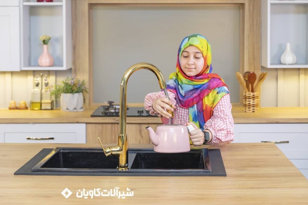 شیر ظرفشویی شاوری کاویان مدل لارا طلایی