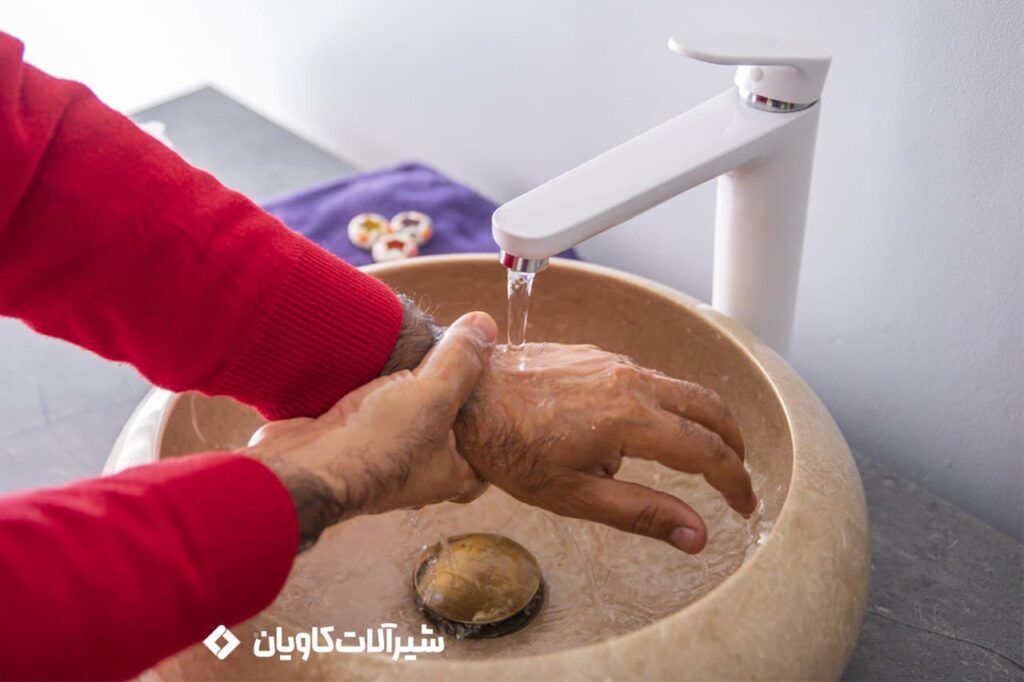 شیر روشویی پایه بلند کاویان مدل لارا سفید