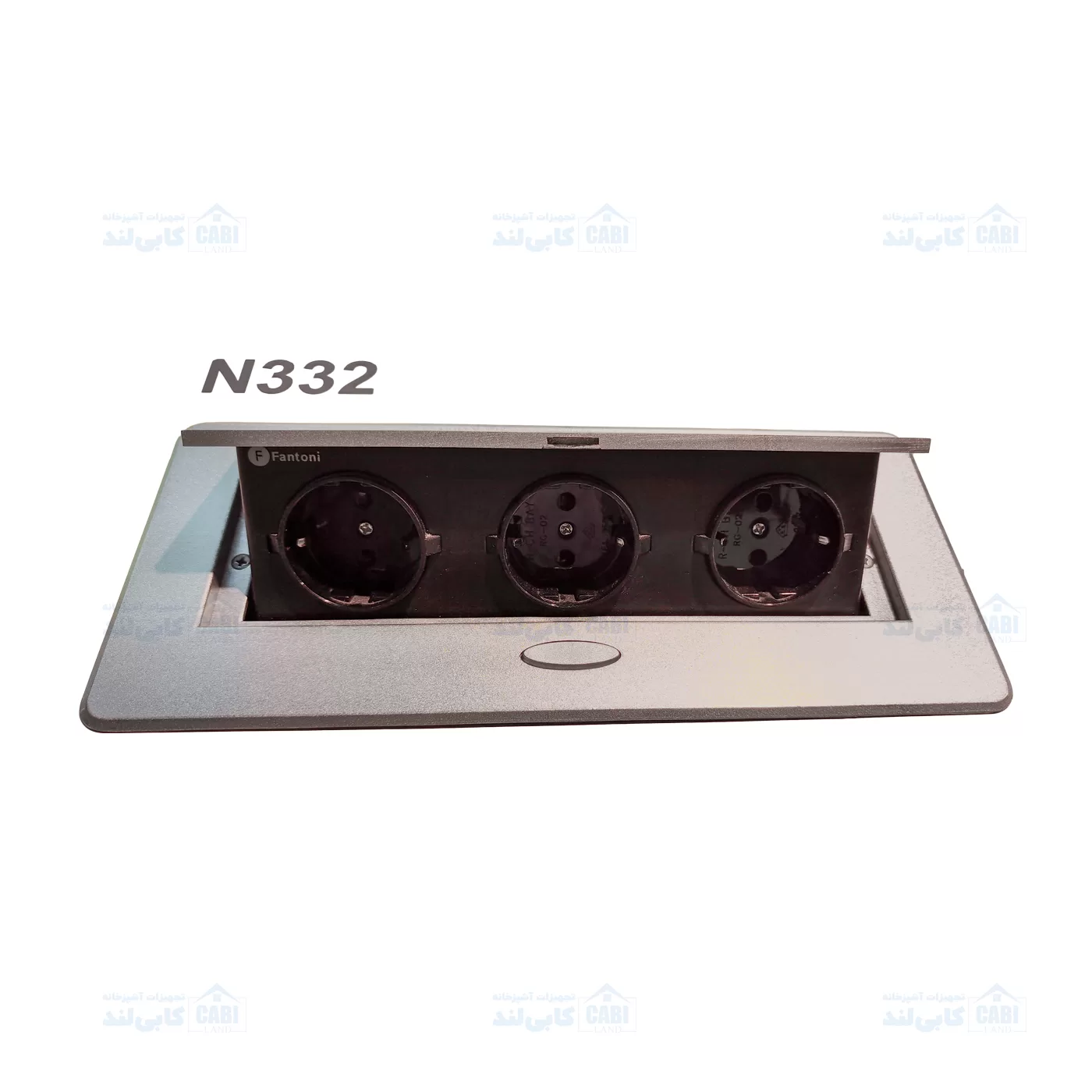 پریز برق توکار فانتونی مدل N332 نقره ای