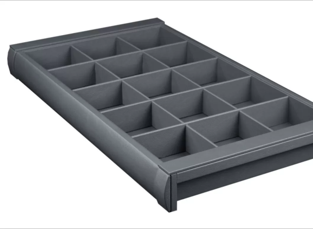 سینی مشبک ریلی داخل کمد لباس با فریم چرم رنگ دودی فانتونی J624, J625