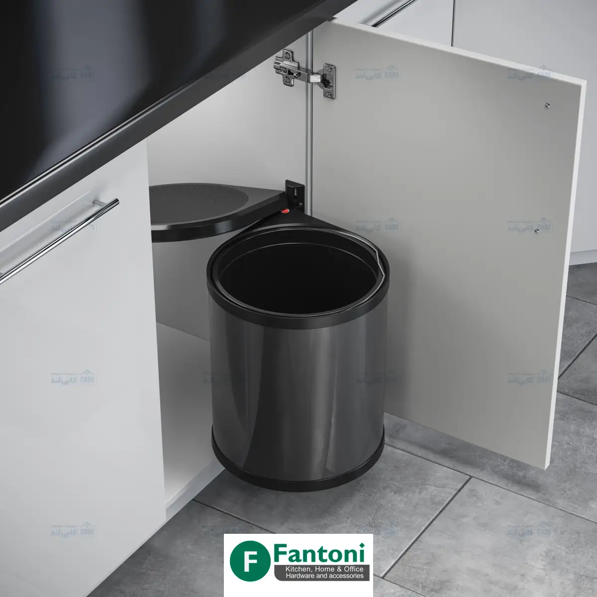 سطل چند منظوره توکار لولایی هایلو کد 351503 مدل مونو جهت یونیت عرض 400mm فانتونی Q340