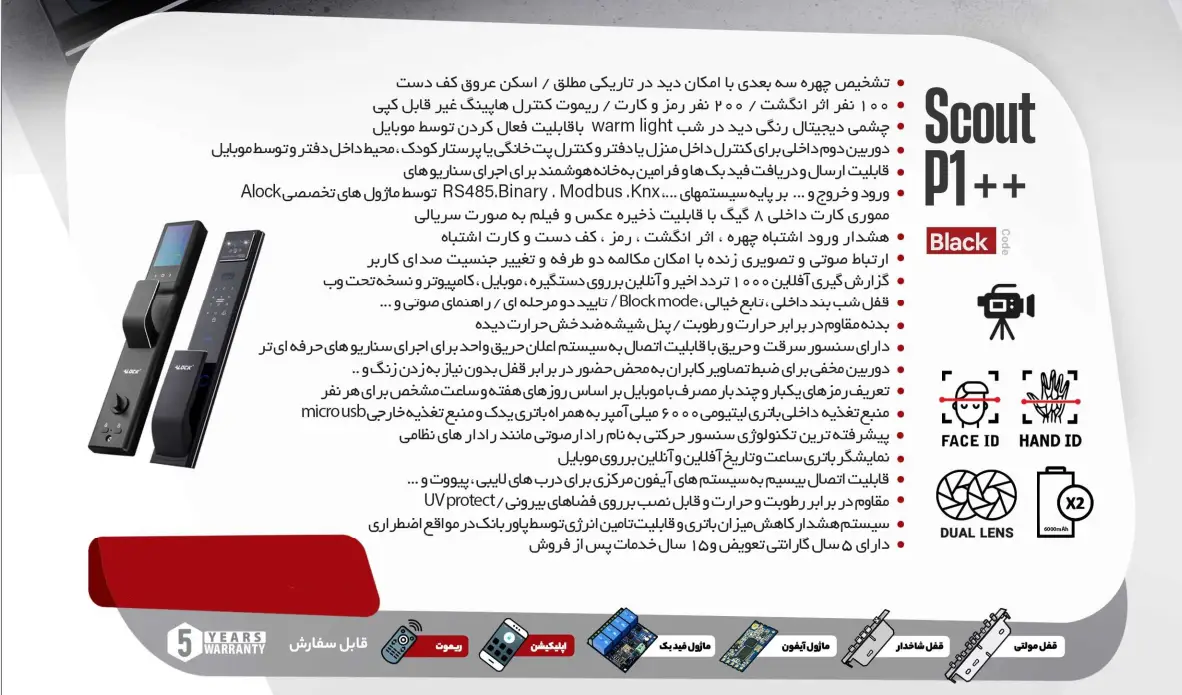 دستگیره هوشمند ALOCK مدل ++P1