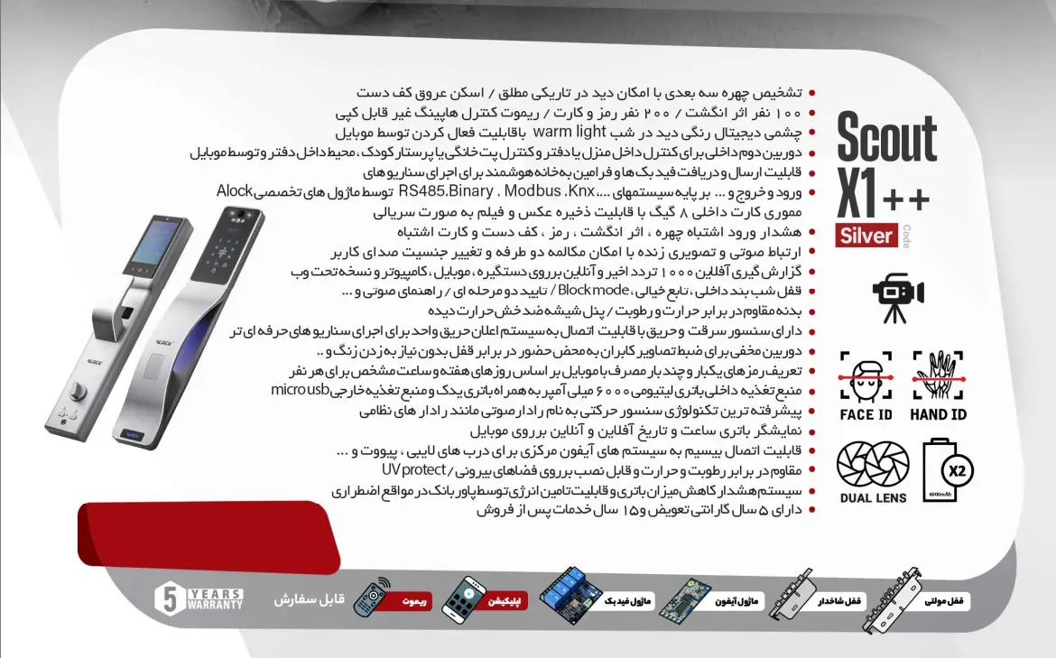 قفل هوشمند دیجیتال ALOCK مدل X1++S