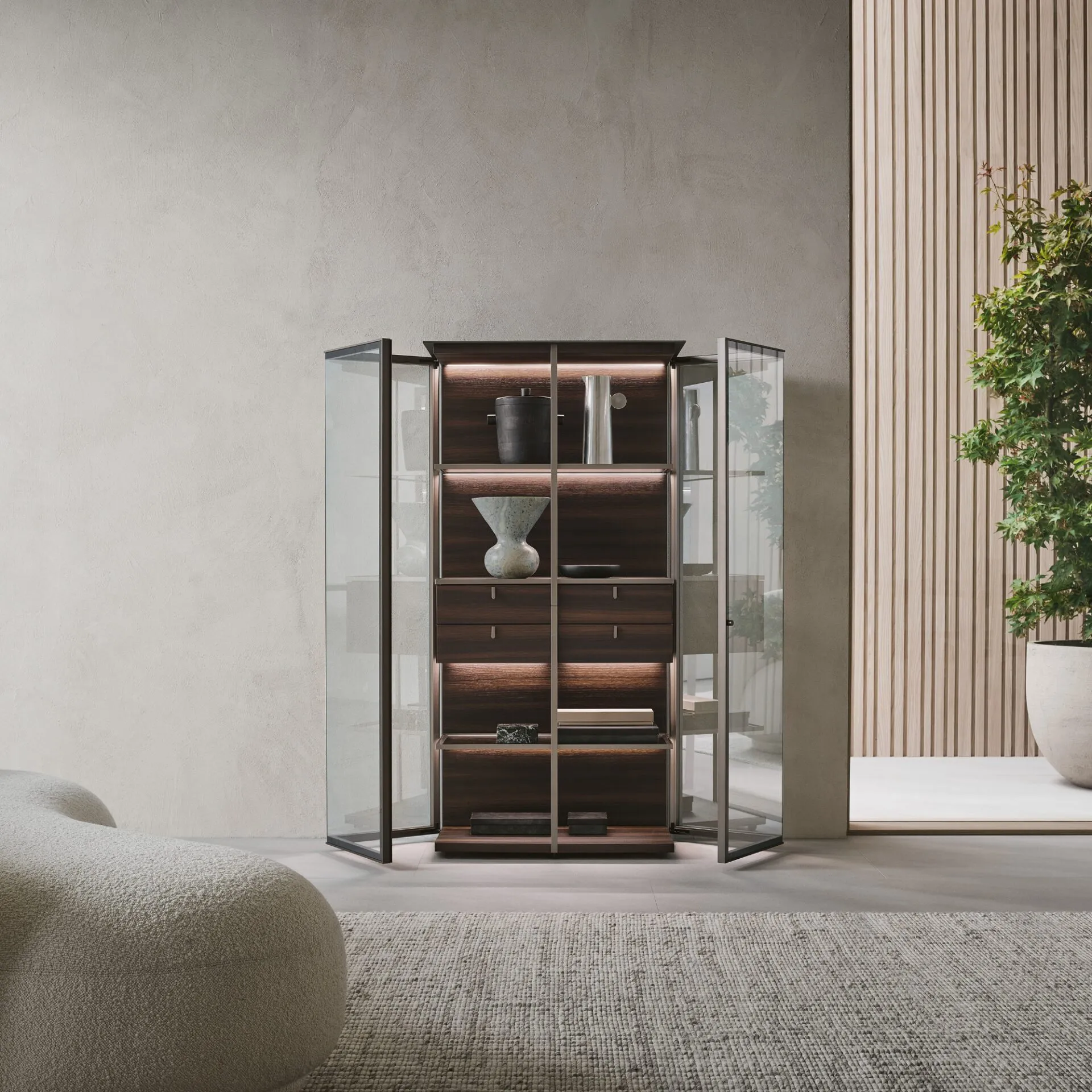 بوفه دکوراتیو شیشه ایی مدل Lyra فانتونی P210