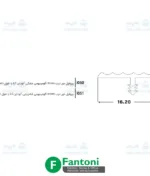 پروفیل دور درب 16mm آلومینیومی آنودایز LC با طول 3000mm فانتونی i050 و i051