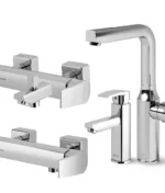 ست کامل شیرآلات شودر مدل یونیک پلاس کروم